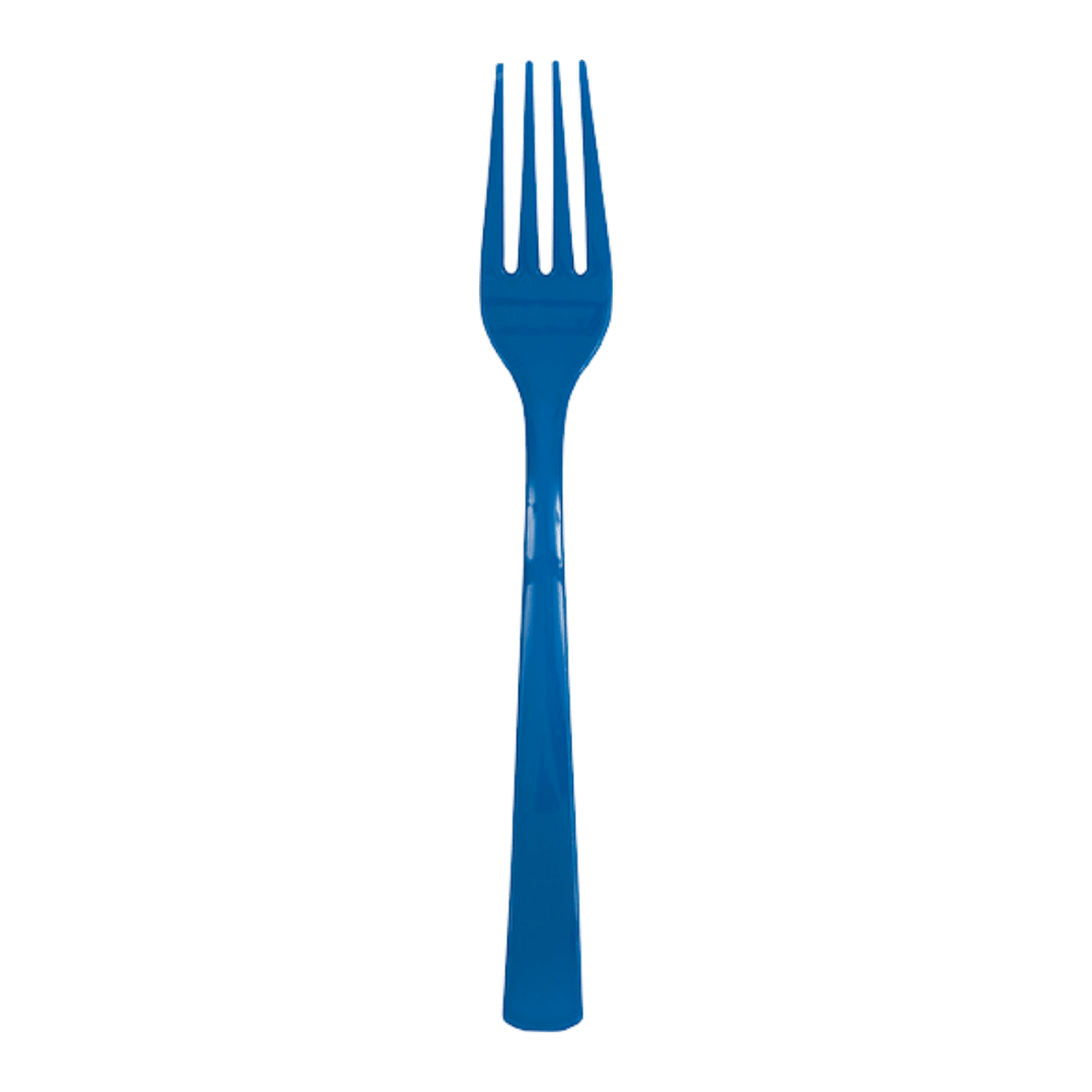 Blue plastic fork simple utensil for birthday from Parte Haus party supply store in Bethesda Maryland
