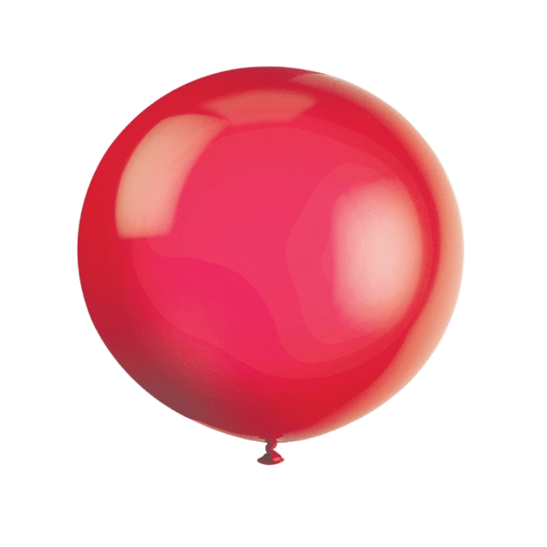 Red balloon large round design birthday classic from Parte Haus party supply store in Bethesda Maryland