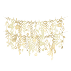 gold floral garland banner with leaf cutouts botanical theme from Parte Haus party supply store in Bethesda Maryland