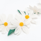 White and yellow daisy garland floral decor for spring from Parte Haus party supply store in Bethesda MD.