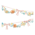 Pastel floral garland with pink bows for spring from Parte Haus party supply store in Bethesda MD