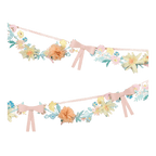Pastel floral garland with pink bows for spring from Parte Haus party supply store in Bethesda MD
