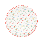 multicolor floral paper plate with scalloped edge spring theme from Parte Haus party supply store in Bethesda Maryland