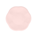 Blush pink scalloped plate with beaded edge for birthday theme from Parte Haus party supply store in Bethesda MD
