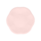 Blush pink scalloped plate with beaded edge for birthday theme from Parte Haus party supply store in Bethesda MD