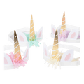 Pastel unicorn horn headbands with gold accents for birthday theme from Parte Haus party supply store in Bethesda MD