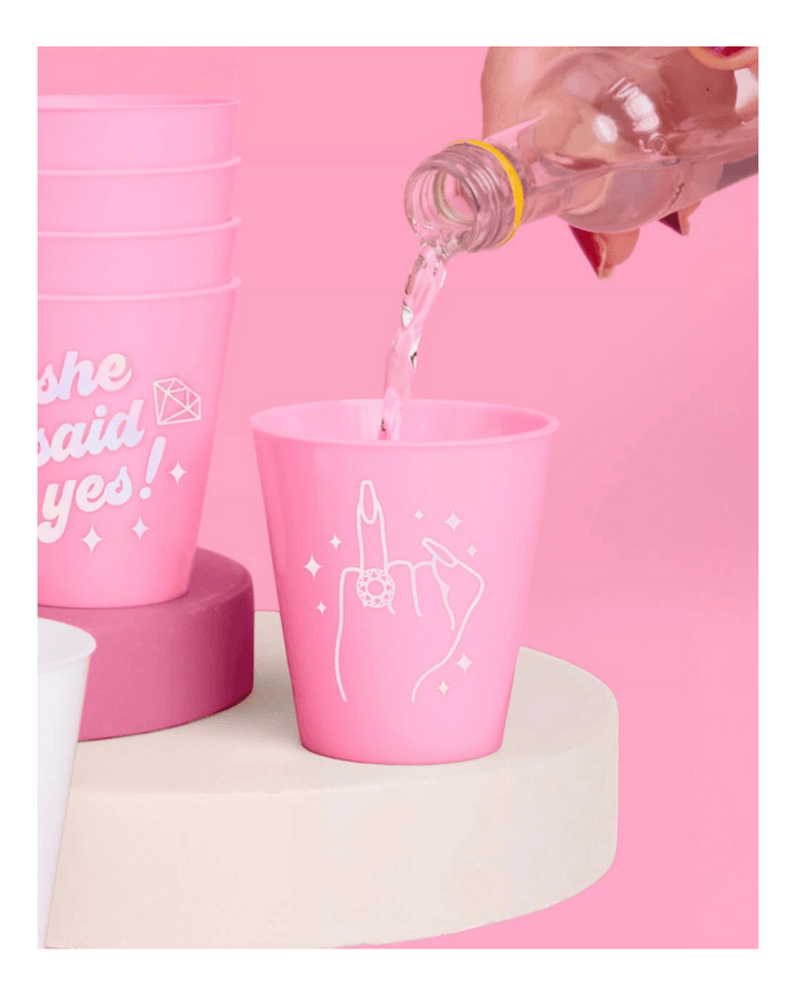 Pink and White Bachelorette Shot Glasses