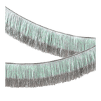 Silver tinsel garland shiny metallic fringe for holiday from Parte Haus party supply store in Bethesda Maryland