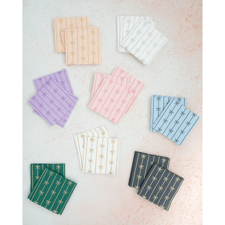 Sky Blue with Silver Bow Napkins