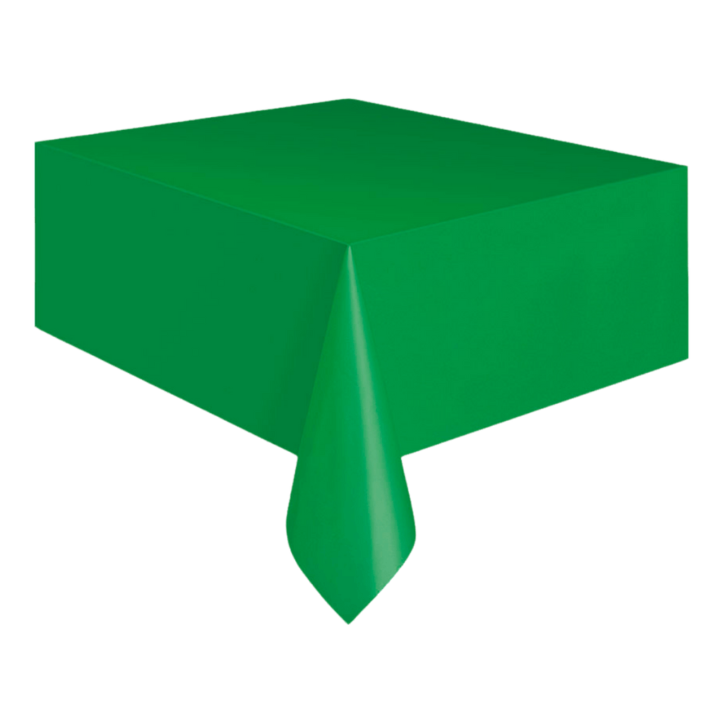 Green table cover solid rectangular tablecloth birthday from Parte Haus party supply store in Bethesda MD
