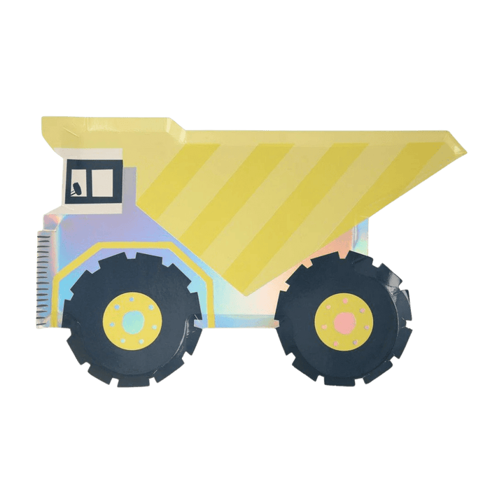 Yellow Construction Theme Dump Truck Plates