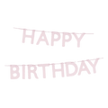 Pink happy birthday banner garland with block letters birthday theme from Parte Haus party supply store in Bethesda Maryland