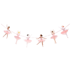 Pink ballerina garland banner with six dancers dance birthday theme from Parte Haus party supply store in Bethesda Maryland