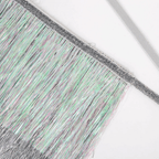 Silver iridescent fringe garland shimmering tinsel with glitter trim for birthday from Parte Haus party supply store in Bethesda Maryland