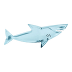 Blue shark shaped tray with fin details kids ocean birthday theme from Parte Haus party supply store in Bethesda MD.