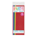 Red tissue paper pack with rainbow stripes for birthday celebrations from Parte Haus party supply store in Bethesda MD