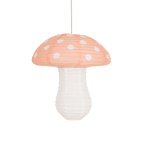 Pink and white mushroom paper lantern whimsical decoration from Parte Haus party supply store in Bethesda, Maryland