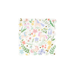 Pastel unicorn napkin with flowers and butterflies for birthday from Parte Haus party supply store in Bethesda Maryland