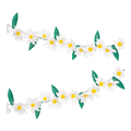 white and yellow daisy flower garland with green leaves spring decor from Parte Haus party supply store in Bethesda MD