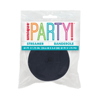 Black streamer classic roll for celebration decorations from Parte Haus party supply store in Bethesda MD.