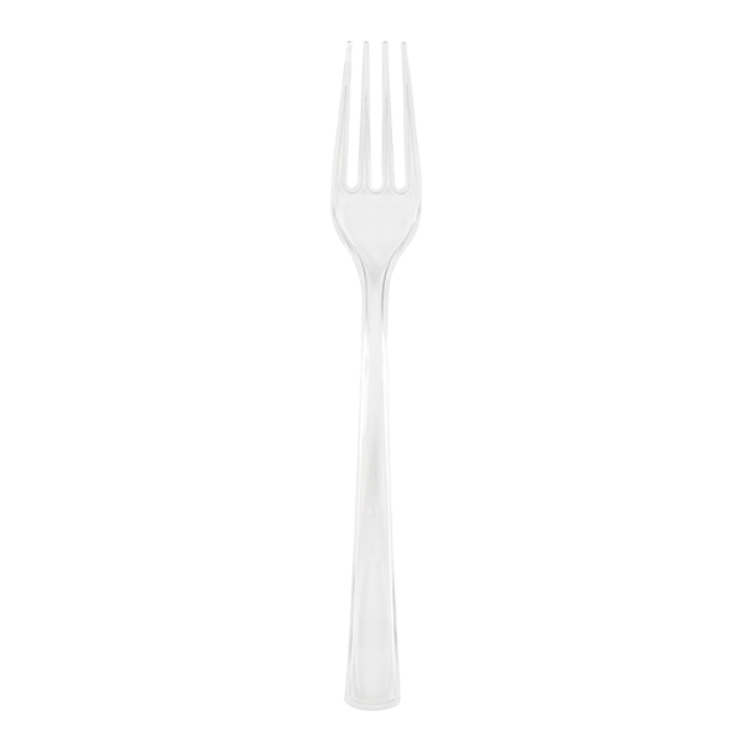 clear plastic fork simple utensil for events from Parte Haus party supply store in Bethesda Maryland