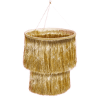 Gold fringe chandelier piñata with a sparkling design for festive occasion from Parte Haus party supply store in Bethesda Maryland
