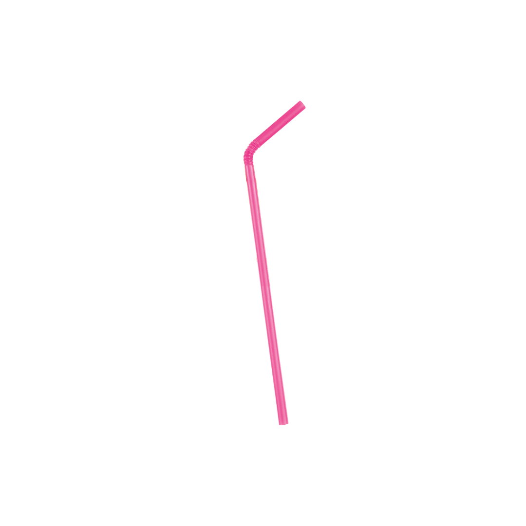 Pink plastic drinking straw with bend for birthday theme from Parte Haus party supply store in Bethesda MD