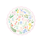 Pastel unicorn plate with floral design for kids birthday from Parte Haus party supply store in Bethesda MD