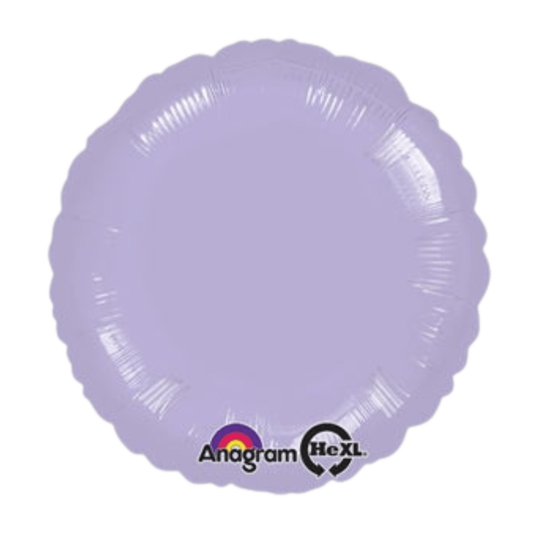 Lavender round foil balloon simple design birthday theme from Parte Haus party supply store in Bethesda Maryland