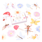 Pastel fairy sticker set with flowers and butterflies whimsical birthday theme from Parte Haus party supply store in Bethesda Maryland