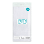 Clear plastic tablecover in packaging for any celebration from Parte Haus party supply store in Bethesda MD