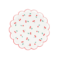 red and white cherry paper plate with scalloped edge summer theme from Parte Haus party supply store in Bethesda Maryland