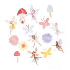 Pastel fairy sticker set featuring whimsical fairies butterflies flowers and mushrooms fairy birthday theme from Parte Haus party supply store in Bethesda MD