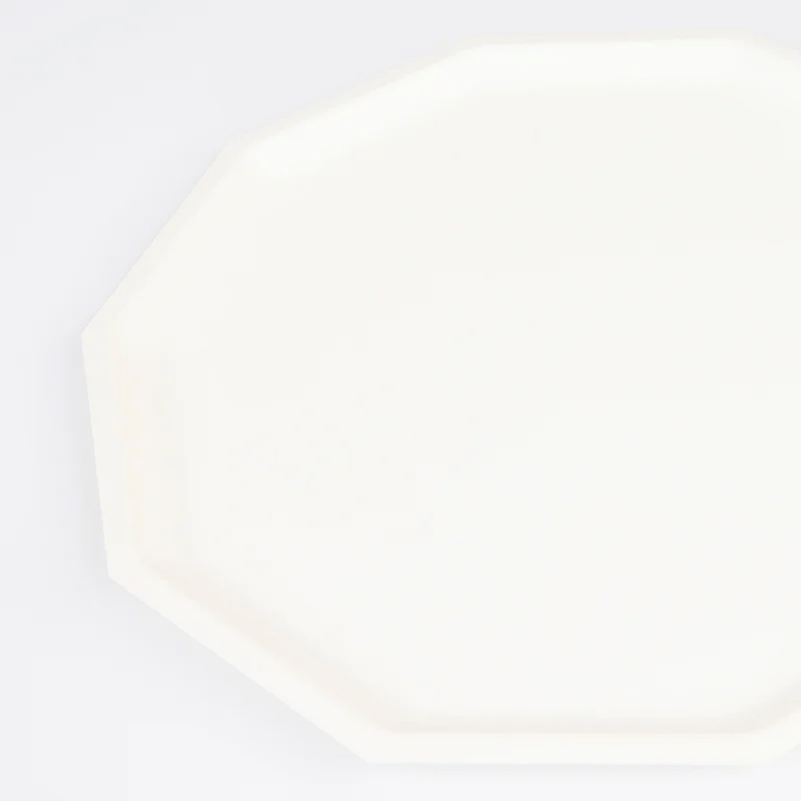 Cream Decagon Compostable Plates - 2 Sizes
