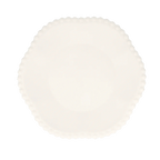 White scalloped edge plate elegant tableware for celebration from Parte Haus party supply store in Bethesda Maryland