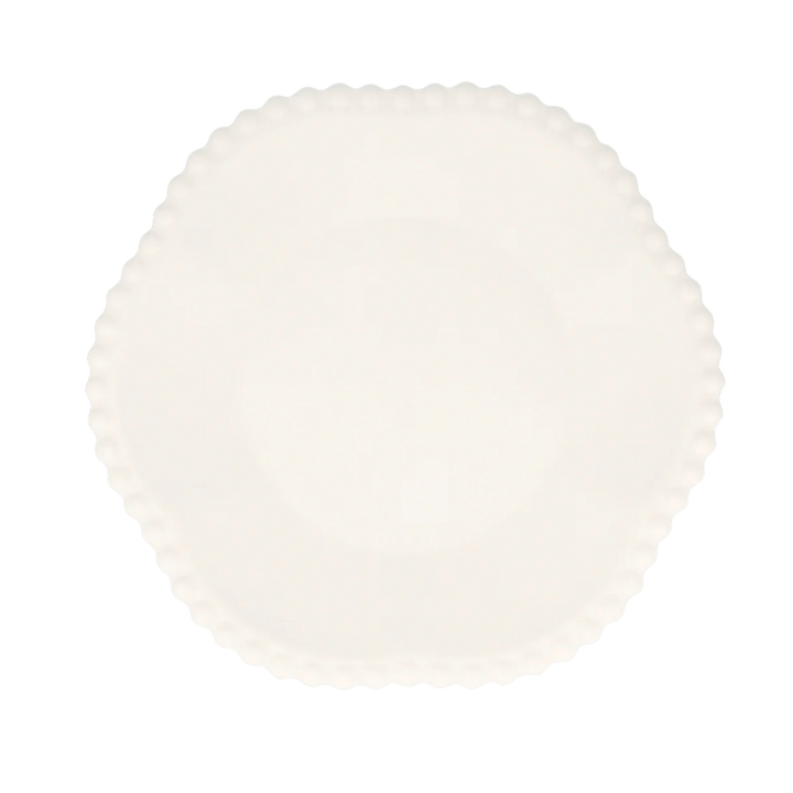 Cream Dot Edged Flower Compostable Plates - 2 Size