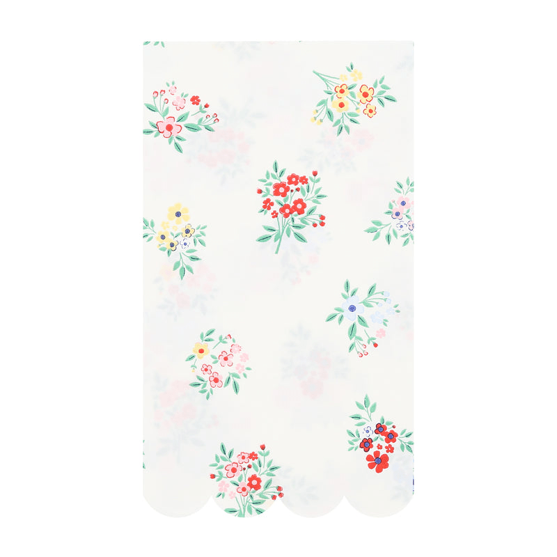 White floral napkin with scalloped edge spring theme from Parte Haus party supply store in Bethesda Maryland