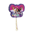 Purple Encanto pinata with animated characters and floral design for birthday from Parte Haus party supply store in Bethesda Maryland