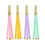 Pastel color party blowers with gold trim from Parte Haus party supply store in Bethesda Maryland