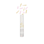 Pastel confetti cannon with Oh Baby text for baby shower from Parte Haus party supply store in Bethesda Maryland