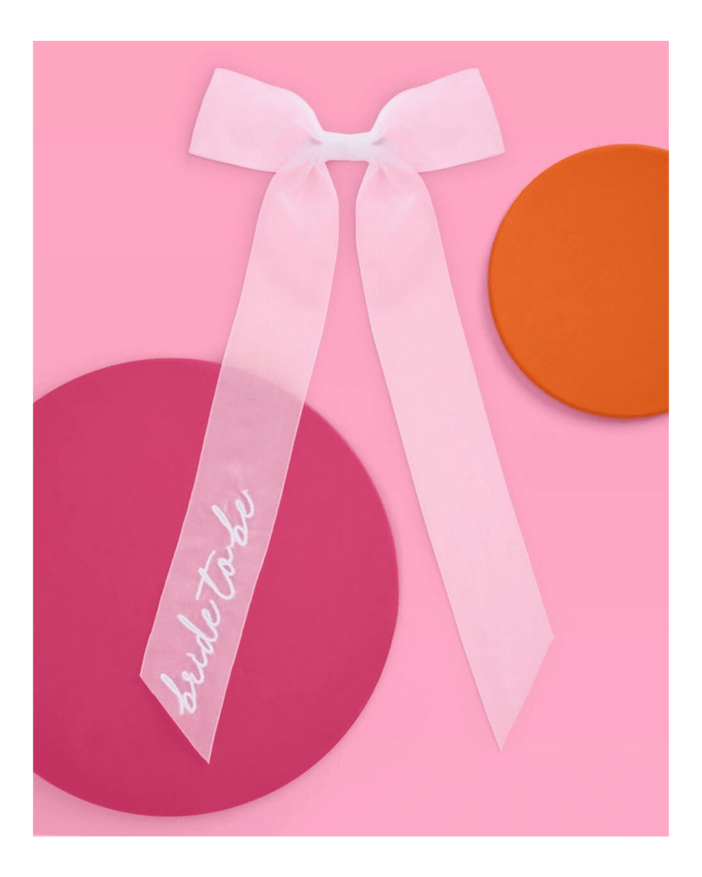 Pink bride to be ribbon bow for bridal shower from Parte Haus party supply store in Bethesda Maryland