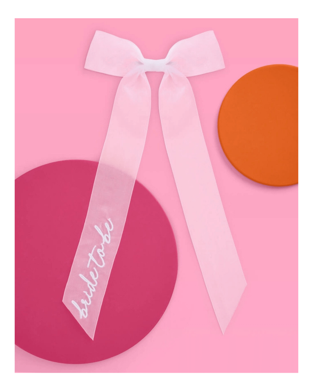Pink bride to be ribbon bow for bridal shower from Parte Haus party supply store in Bethesda Maryland