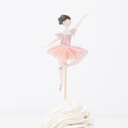 Pink ballerina cupcake topper with tutu for dance birthday from Parte Haus party supply store in Bethesda MD