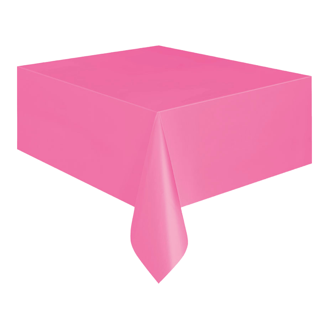 Pink table cover solid rectangular shape for birthday theme from Parte Haus party supply store in Bethesda MD