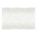 Pastel confetti plastic table cover with party hats and balloons for birthday from Parte Haus party supply store in Bethesda MD