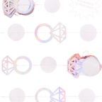 Iridescent diamond ring garland with circle shapes bridal shower decoration from Parte Haus party supply store in Bethesda MD
