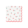 red cherry print napkin with scalloped edge picnic or summer theme from Parte Haus party supply store in Bethesda MD