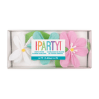 Pastel crepe paper flower garland with white and pink flowers for spring from Parte Haus party supply store in Bethesda MD