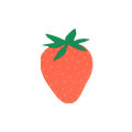 Red strawberry shaped cutout for fruit theme from Parte Haus party supply store in Bethesda MD
