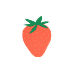 Red strawberry shaped cutout for fruit theme from Parte Haus party supply store in Bethesda MD